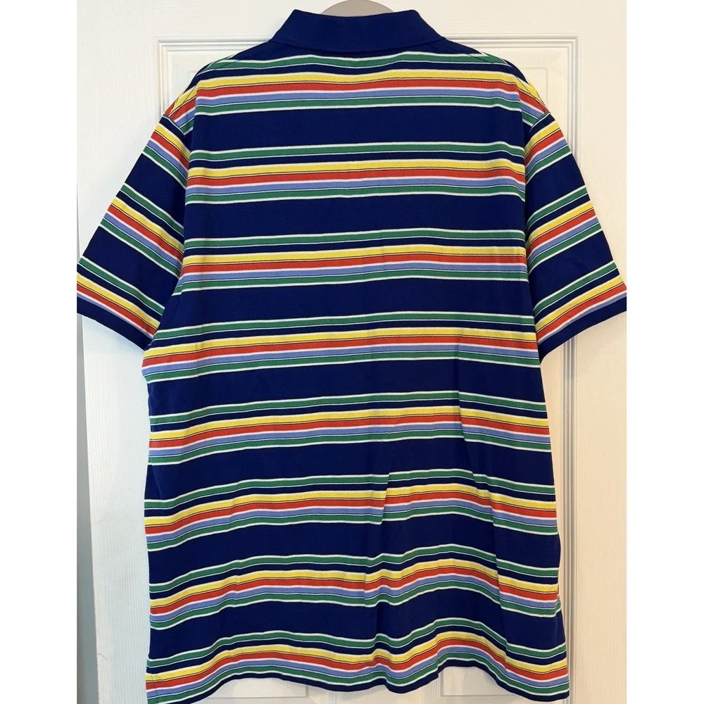 Polo Ralph Lauren XXL Men's Striped Polo Shirt Rainbow Retro Preppy White Pony